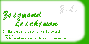 zsigmond leichtman business card